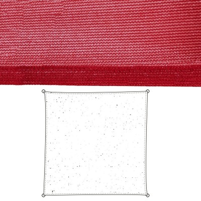 Voiles d'ombrage Auvent Cerise Polyéthylène 500 x 500 x 0,5 cm