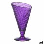 Ice Cream and Milk Shake Glass Gelato Violet Glass 210 ml (6 Units)