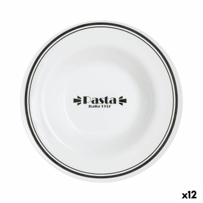 Pasta Dish Luminarc Friends Time Bistro White/Black Glass 28,5 cm (12 Units)