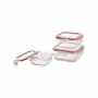 Set of lunch boxes Bergner Q4052 Squared Borosilicate Glass (3 pcs)