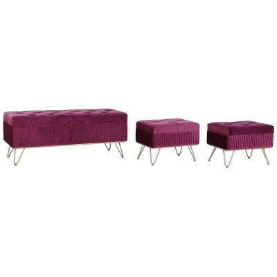 Banquette DKD Home Decor 110 x 42 x 44 cm Métal Bordeaux