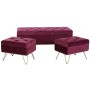 Banquette DKD Home Decor 110 x 42 x 44 cm Métal Bordeaux