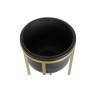 Set of Planters DKD Home Decor 28,5 x 28,5 x 65,5 cm 28 x 28 x 65 cm Black Golden Metal