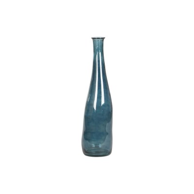 Vase DKD Home Decor 18 x 18 x 80 cm Bleu Verre trempé