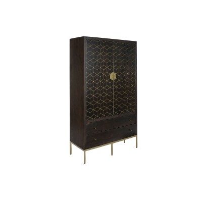 Armoire DKD Home Decor 100 x 40 x 175 cm Noir Métal Acacia