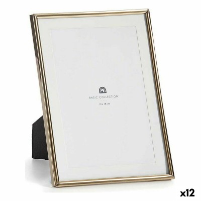 Photo frame Crystal Golden Steel (12 Units)