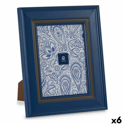 Photo frame 23 x 28 x 2 cm Crystal Blue Plastic (6 Units)