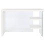 Bureau DKD Home Decor Blanc Transparent Verre Bois MDF 120 x 50 x 76 cm