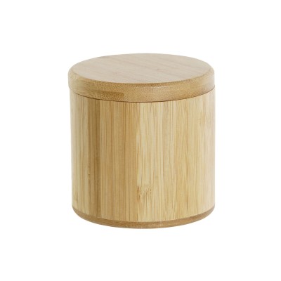 Salière avec couvercle DKD Home Decor Naturel Bambou 8,5 x 8,5 x 8,5 cm