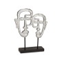 Decorative Figure Face Silver 27 x 32,5 x 10,5 cm (4 Units)