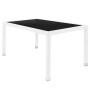 Dining Table Marlene Aluminium Crystal Rattan Tempered Glass 160 x 90 x 76 cm