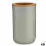 Toothbrush Holder Brown Grey Bamboo polypropylene 7,7 x 11,5 x 7,7 cm (6 Units)