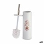 Brosse de salle de wc Art Nouveau Blanc Bronze Acier Plastique 9,5 x 37,5 x 9,5 cm (12 Unités)