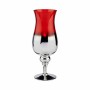 Bougeoir Verre Rouge Argenté 13 x 35 x 13 cm (6 Unités)