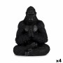 Decorative Figure Gorilla Yoga Black 16 x 28 x 22 cm (4 Units)