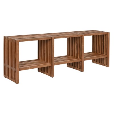 TV furniture Home ESPRIT Natural Teak 130 x 30 x 45 cm