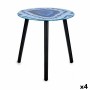 Side table Marble Blue Black Crystal 40 x 41,5 x 40 cm (4 Units)