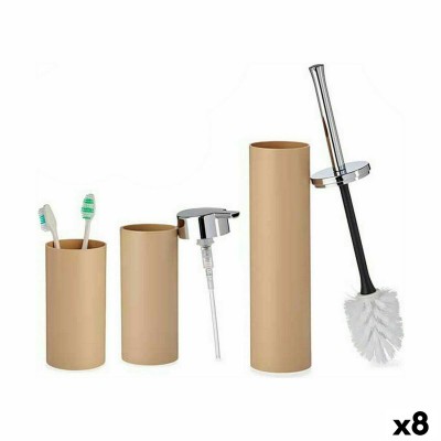 Bath Set Brown Plastic (8 Units)