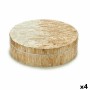 Boîte Décorative Blanc Beige Nacre noire Contre-plaqué 25 x 8 x 25 cm (4 Unités)