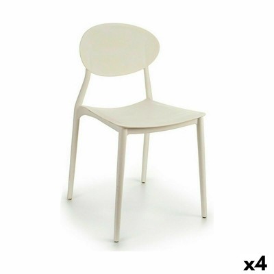 Dining Chair White Plastic 41 x 81 x 49 cm (4 Units)