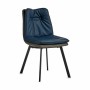 Armchair Buttons Blue Black Grey Steel 62 x 85 x 47 cm (2 Units)