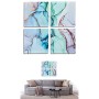 Set of 4 pictures Canvas Marble Blue 35 x 7 x 35 cm (6 Units)