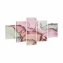 Jeu de 5 tableaux Toile Marbre Rose (4 Unités)