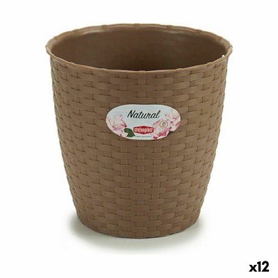 Planter Stefanplast Brown Plastic 19 x 17,5 x 19 cm (12 Units)