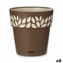 Self-watering flowerpot Stefanplast Cloe Brown Plastic 29 x 29 x 29 cm (6 Units)