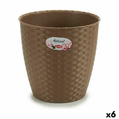 Cache-pot Stefanplast Marron Plastique 24 x 22,5 x 24 cm (6 Unités)