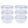 Ensemble de Boîtes à Lunch Hermétique Bleu Transparent Plastique 800 ml 15,5 x 7,5 x 15,5 cm (8 Unités)