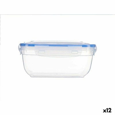 Hermetic Lunch Box Squared Transparent polypropylene 1,4 L 14,5 x 8,5 x 20 cm (12 Units)
