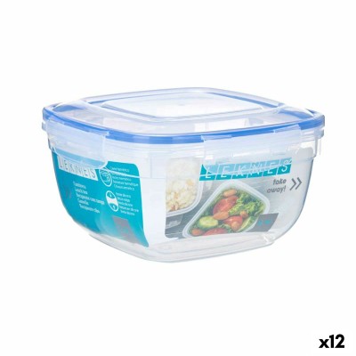 Boîte à lunch hermétique Carré Transparent Plastique 2,4 L 20 x 11 x 20 cm (12 Unités)