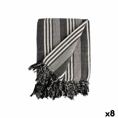 Foulard multi-usages Rayures 235 x 205 cm Blanc Gris (8 Unités)