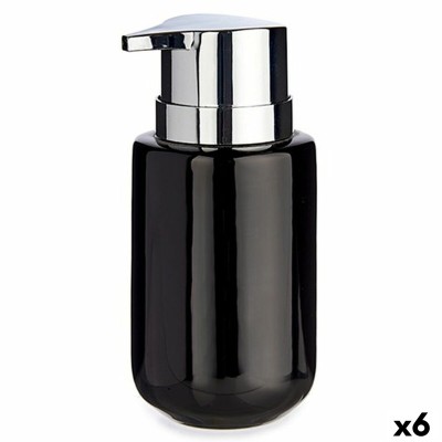 Soap Dispenser Black Silver Metal Ceramic 350 ml (6 Units)