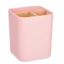Toothbrush Holder Pink Bamboo polypropylene 9 x 11 x 9 cm (6 Units)