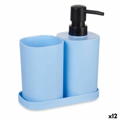 Bath Set Blue Black polypropylene (12 Units)