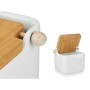 Salt Shaker with Lid White Brown Ceramic Bamboo 800 ml (6 Units)