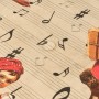 Stain-proof resined tablecloth Belum Christmas Sheet Music Black Red Green Linen 300 x 150 cm