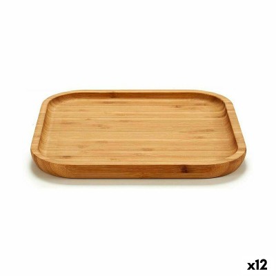 Snack tray Squared Brown Bamboo 20 x 1,5 x 20 cm (12 Units)