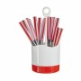 Ensemble de Couverts Rouge Acier inoxydable (8 Unités)