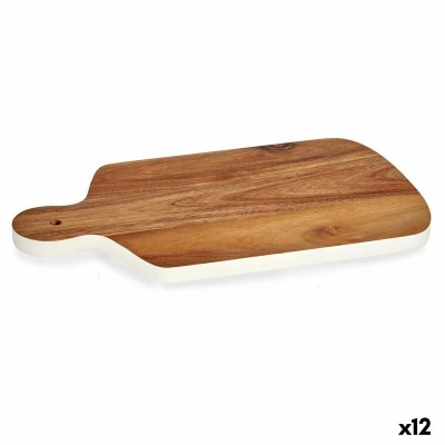 Cutting board White Acacia 21,5 x 1,5 x 33,5 cm (12 Units)