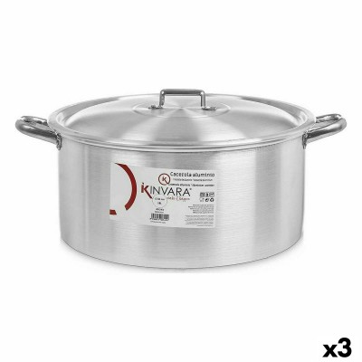 Casserole with lid Silver Aluminium 18 L (3 Units)