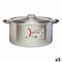 Casserole avec Couvercle Argenté Aluminium 20 L (3 Unités)