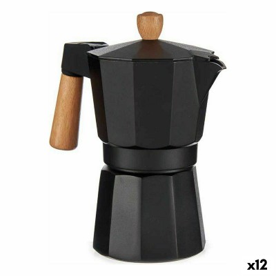 Cafetière Italienne Kinvara A611BQ-6 T Marron Noir Bois Aluminium 300 ml (12 Unités)