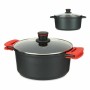 Casserole avec Couvercle en Verre Ø 28 cm Noir Aluminium (4 Unités)