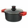 Casserole avec Couvercle en Verre Ø 24 cm Noir Aluminium (6 Unités)