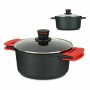 Casserole avec Couvercle en Verre Ø 24 cm Noir Aluminium (6 Unités)