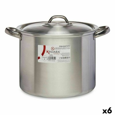 Casserole with Lid Ø 24 cm Silver Aluminium (6 Units)