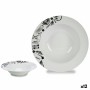 Assiette à pâtes Blanc Noir Porcelaine 30 x 7,5 x 30 cm (12 Unités)